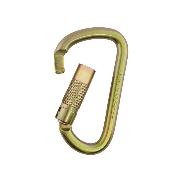 Mosquetón en D de acero automático dos tiempos