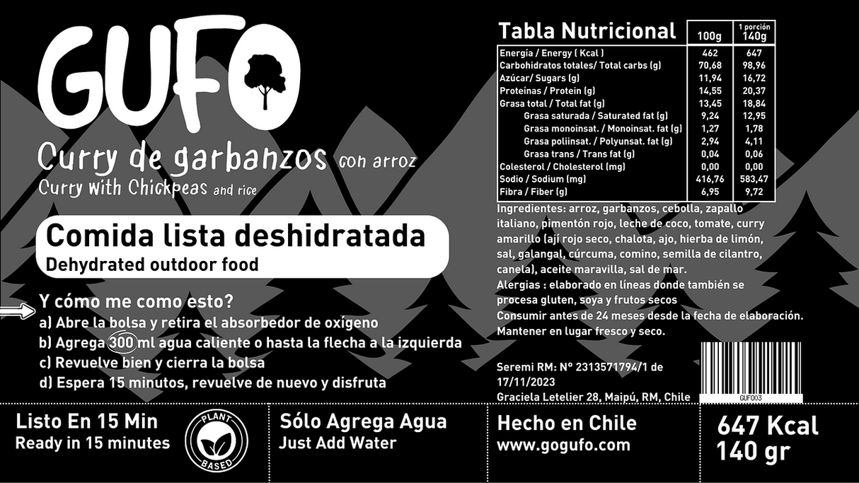 Comida Liofilizada Indian Curry