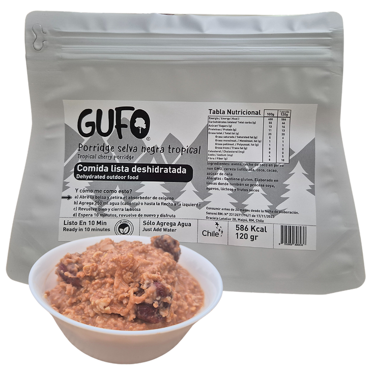 Postre Liofilizado Porridge Selva negra tropical