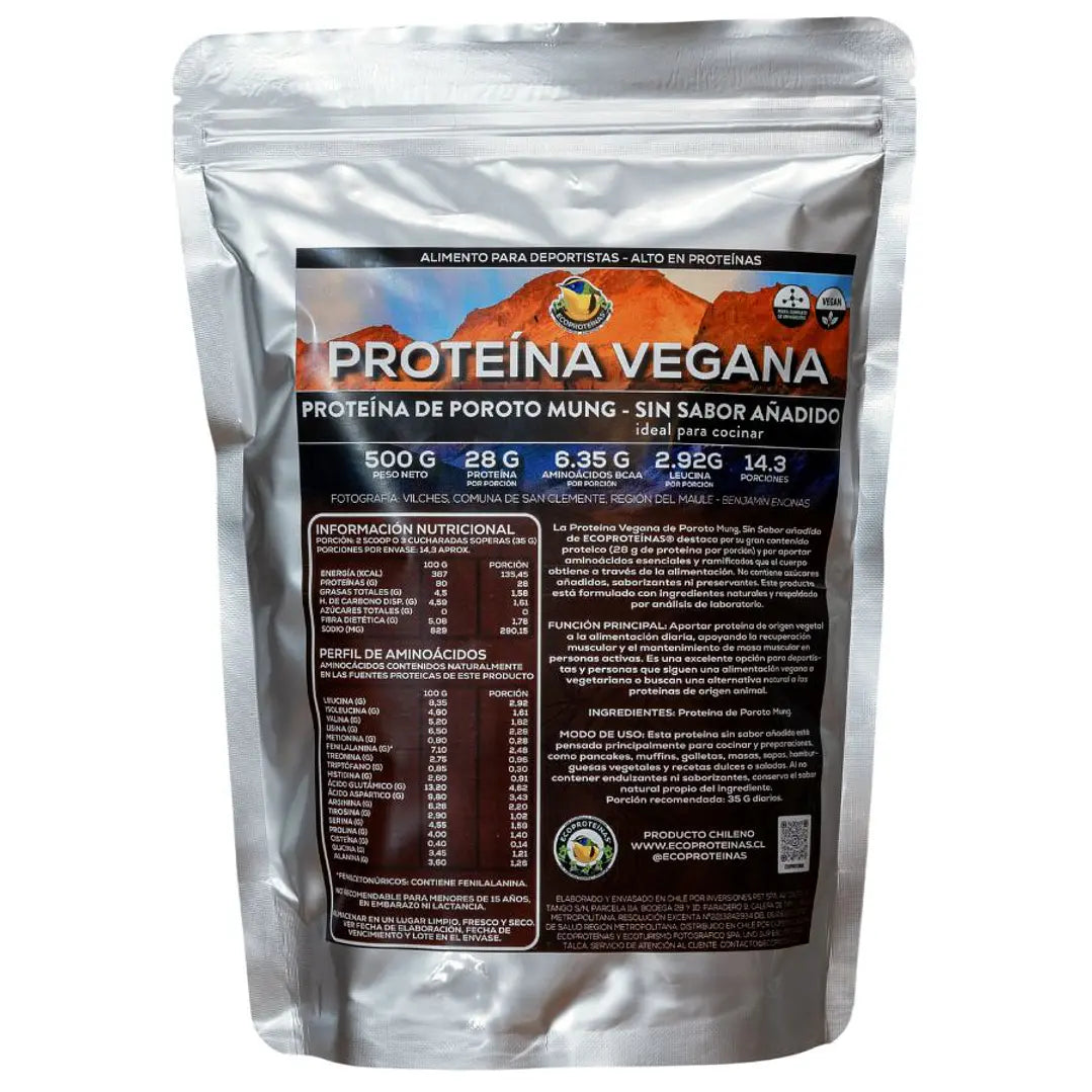 Proteína de Poroto Mung 500 g | Sin Sabor Añadido – EcoProteínas®
