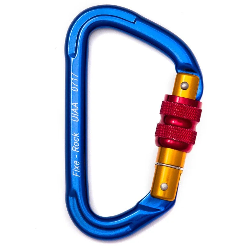 Mosquetón Aluminio Tipo D Rosca 23kN Rock – FIXE