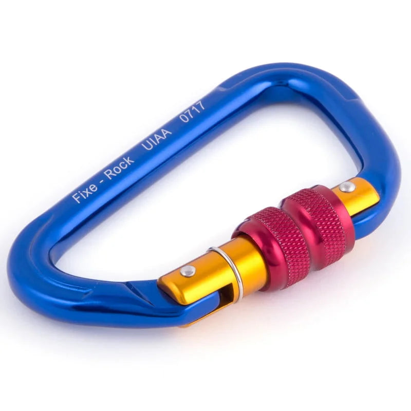 Mosquetón Aluminio Tipo D Rosca 23kN Rock – FIXE