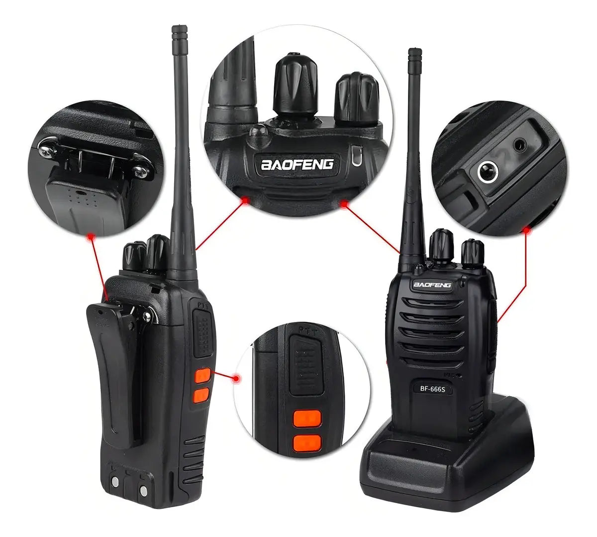 Radio Transmisor 2 Vias Baofeng Bf-666s Negro