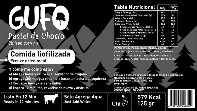 Pastel de Choclo Liofilizado